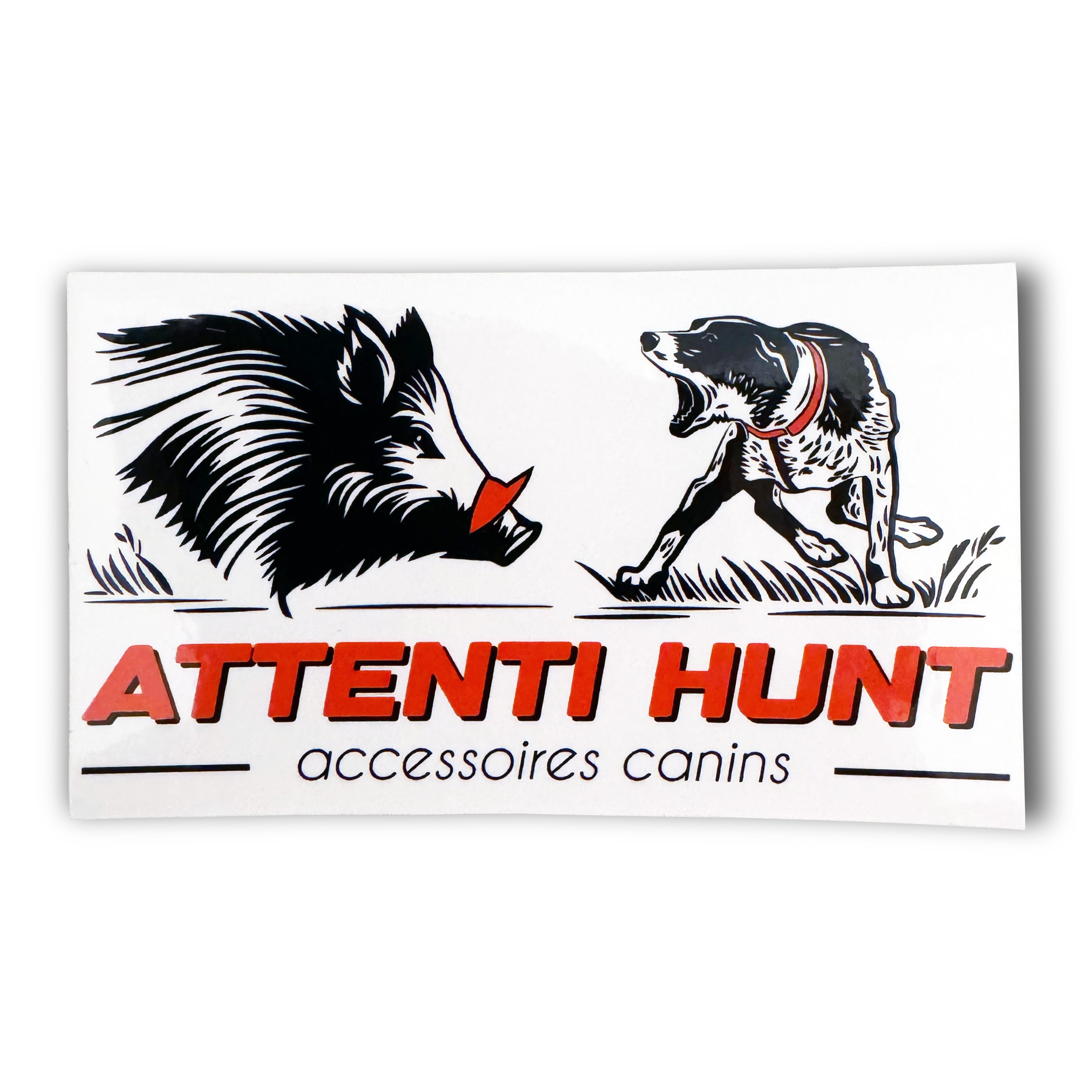 Sticker Attenti Hunt 12x7 cm