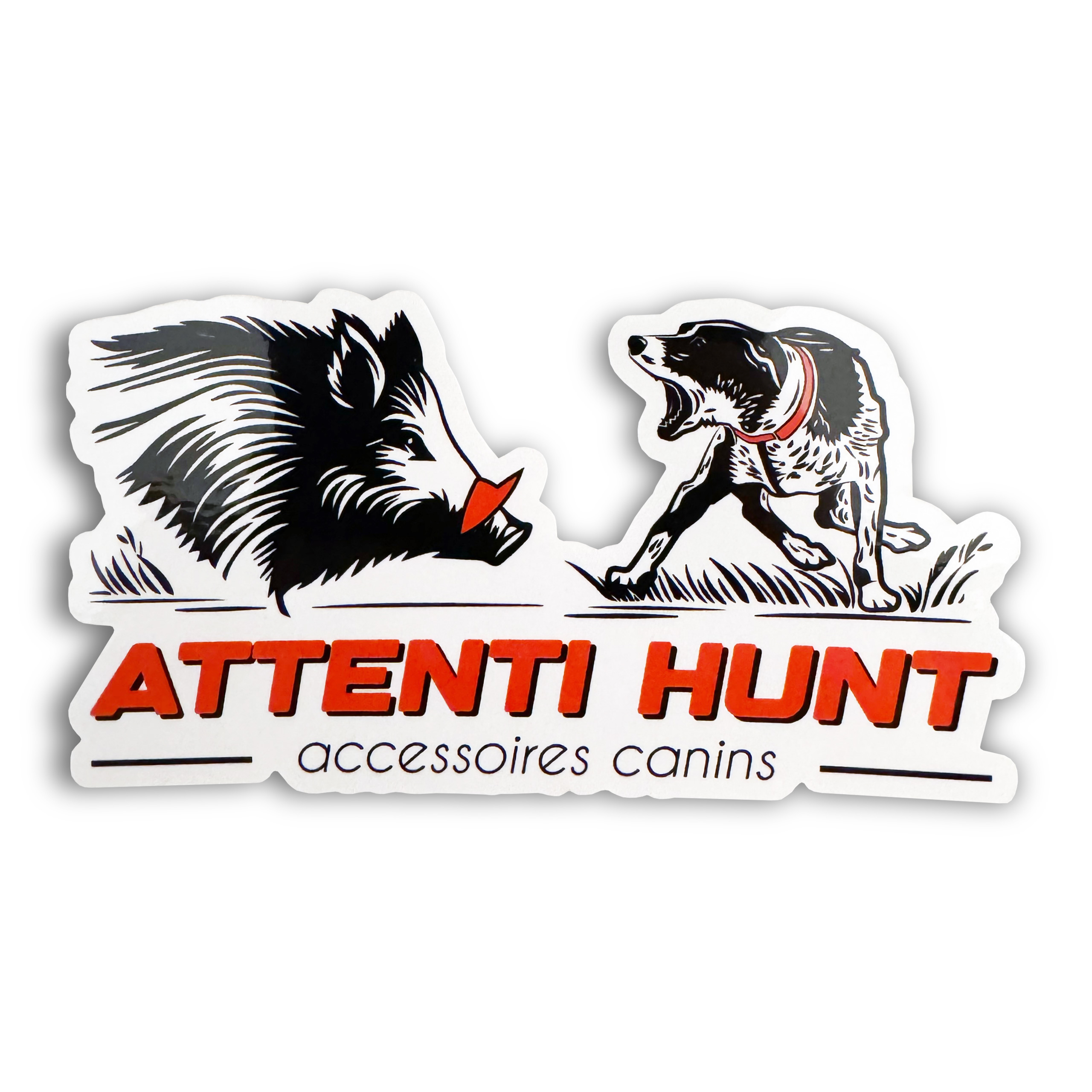 Sticker Attenti Hunt 14,1x7,7 cm